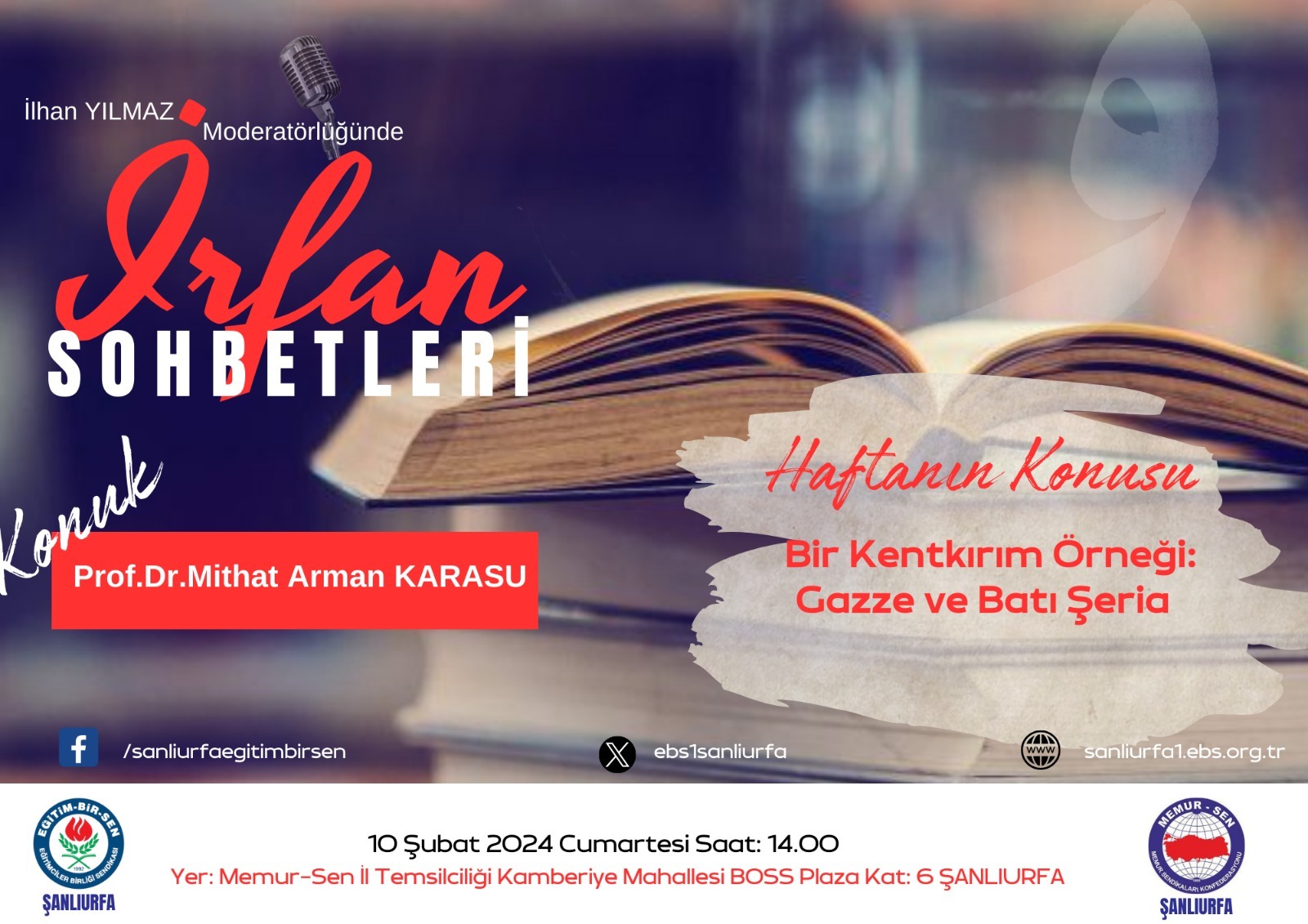 PROF. DR. MİTHAT ARMAN KARASU “BİR KENTKIRIM ÖRNEĞİ: GAZZE VE BATI ŞERİA” KONULU BİR KONUŞMA GERÇEKLEŞTİRDİ