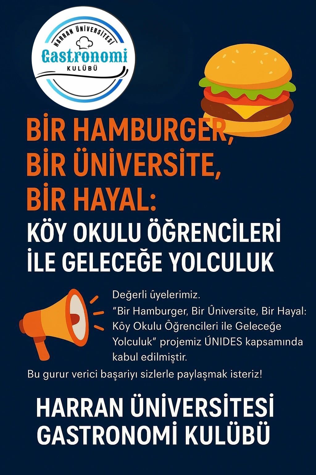 Gastronomi Kulübümüz'ün ÜNİDES Projesi Kabul Edildi