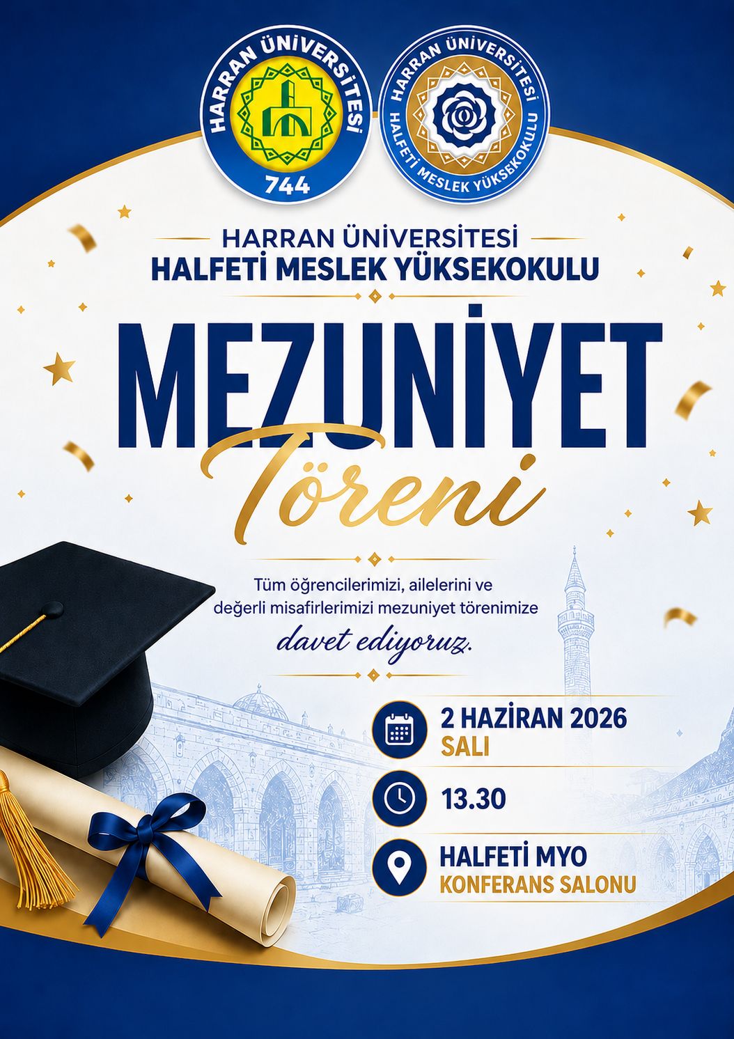 Harran Üniversitesi Halfeti Meslek Yüksekokulu'nda Mezuniyet Coşkusu Gerçekleştirildi.