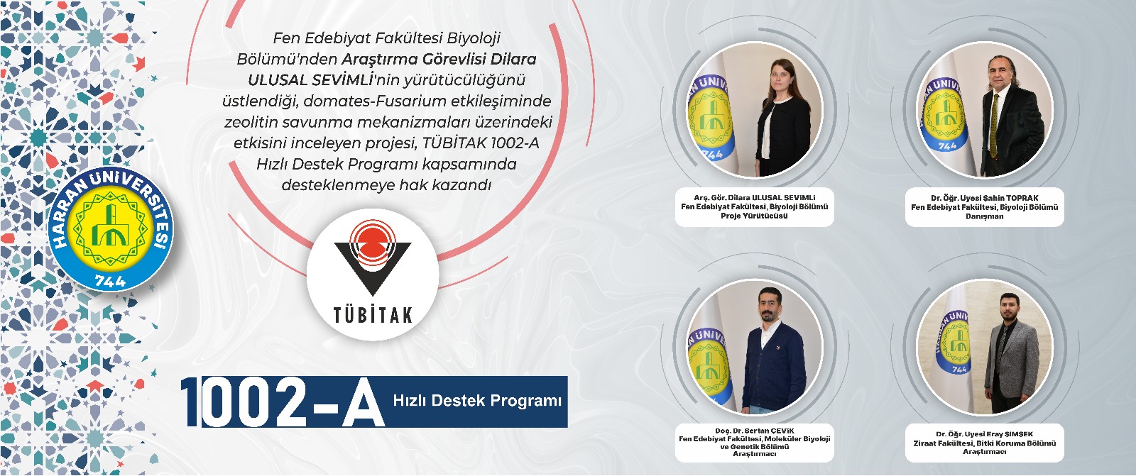 Fakültemiz Biyoloji Bölümünden TÜBİTAK Destekli Yenilikçi Araştırma Projesi