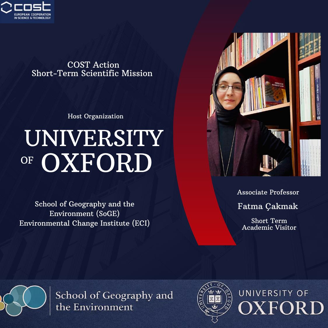 Oxford Üniversitesi’nden Doç. Dr. Fatma Çakmak Hocamıza Akademik Davet