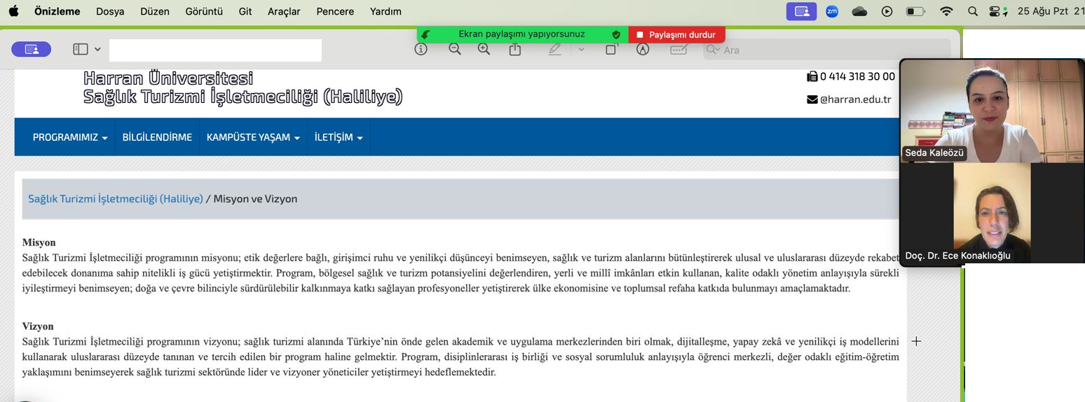 Sağlık Turizmi İşletmeciliği Programı Dış Paydaş Toplantısı