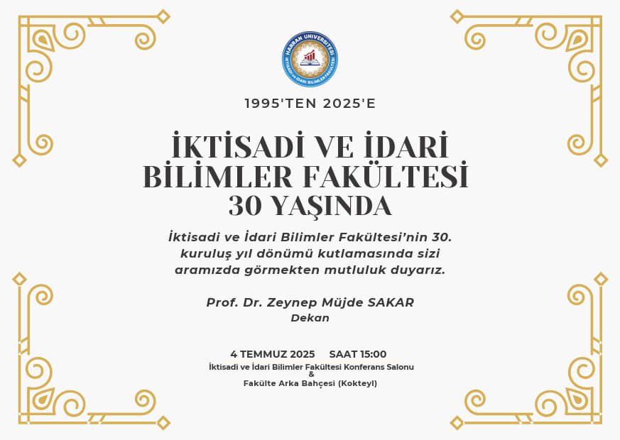 FAKÜLTEMİZ 30 YAŞINDA...