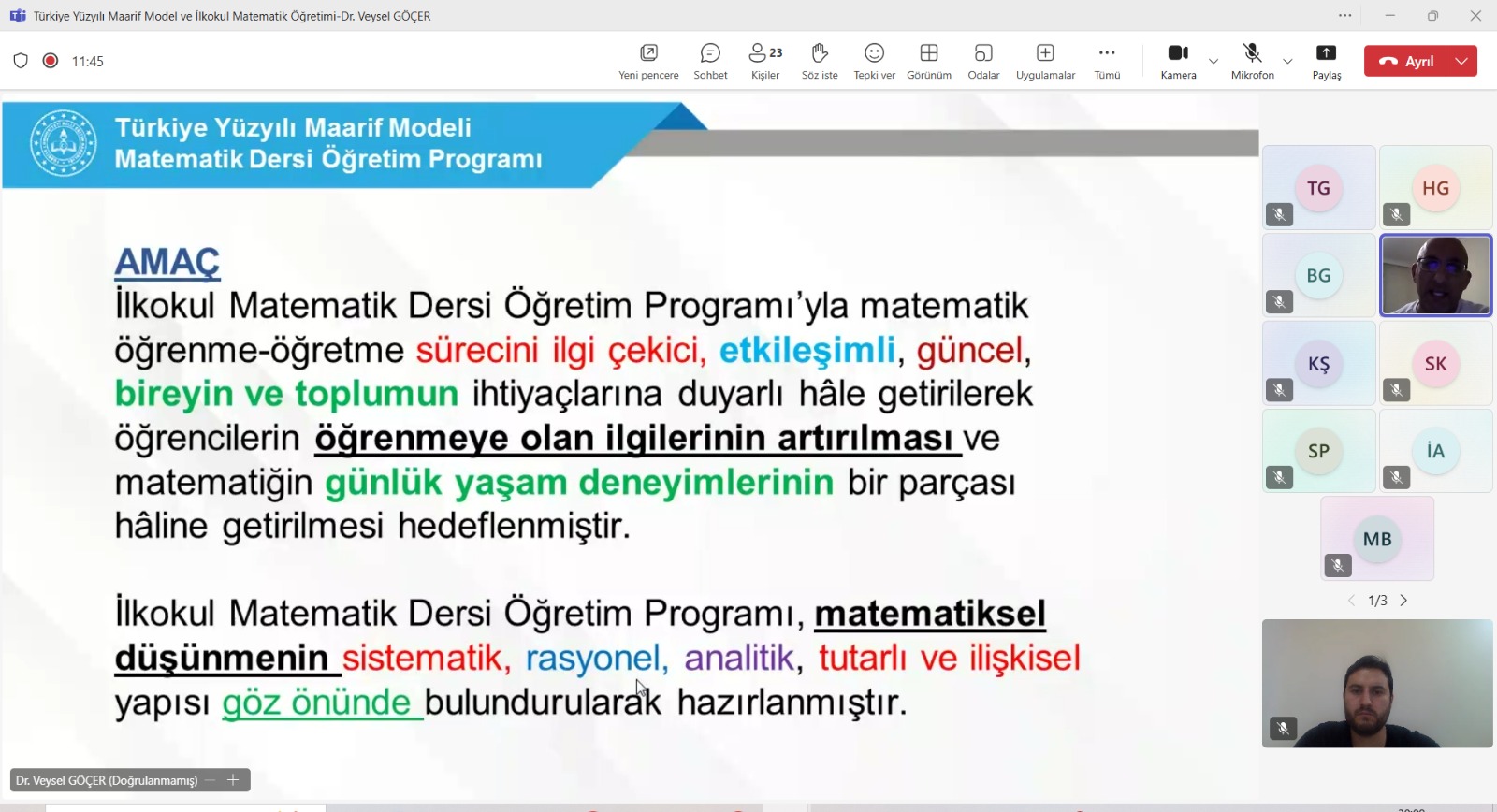 Ana Bilim Dalımız tarafından "Türkiye Yüzyılı Maarif Modeli Öğretim Programları" Seminerleri Gerçekleştirildi